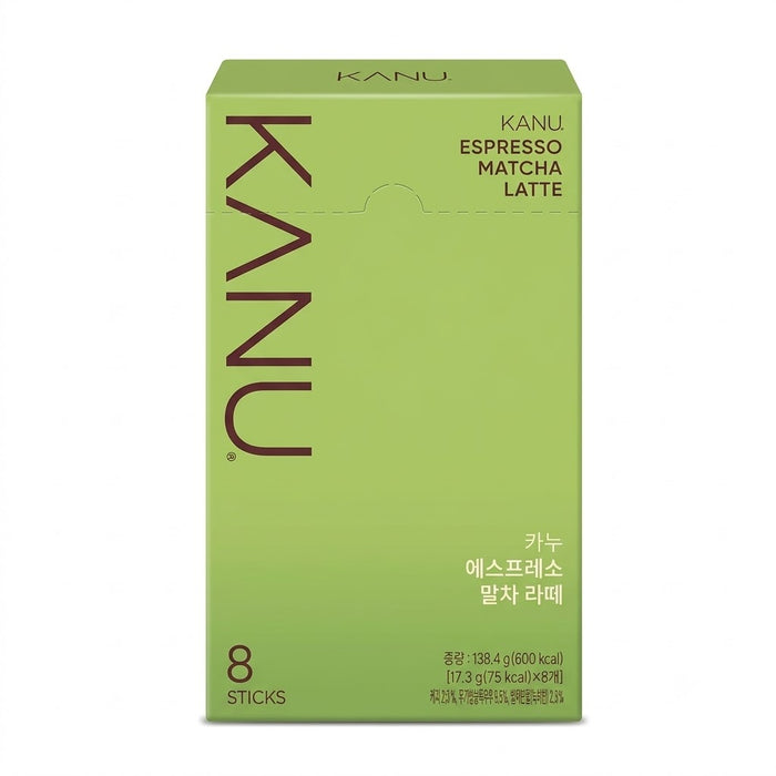 KANU Espresso Matcha Latte 138g (17.3g × 8 Sticks) – Jeju Matcha & Espresso Coffee Latte Mix