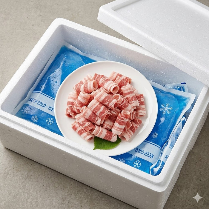 Frozen Thinly Sliced Pork Belly 2mm Samgyeopsal Cut 500g / 1kg