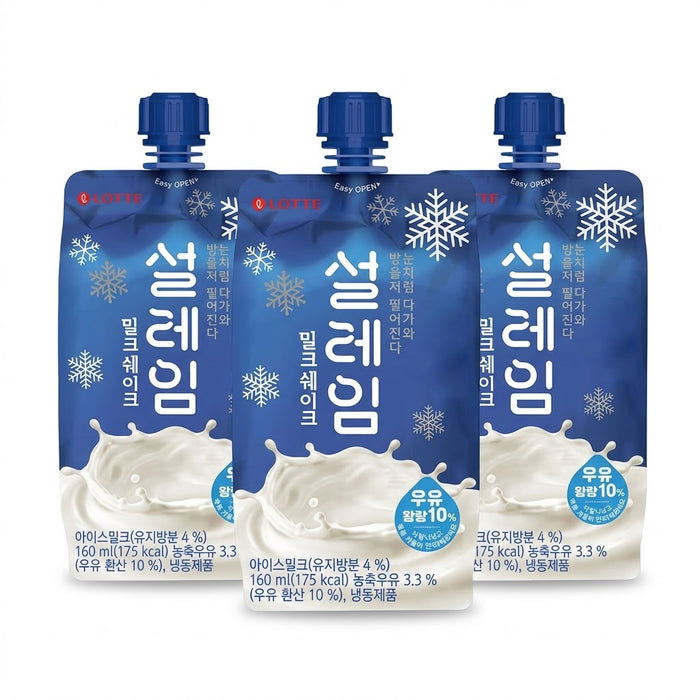 롯데 설레임 밀크쉐이크 160ml × 3개