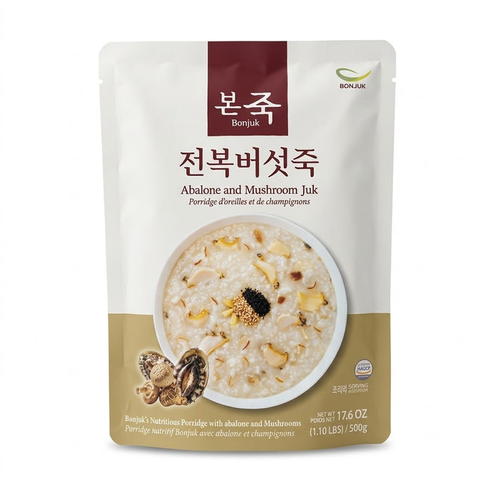 BONJUK Premium Abalone & Mushroom Korean Rice Porridge 500g – Ready-to-Heat Juk
