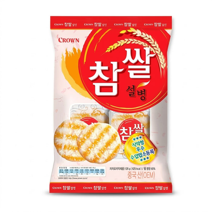 크라운 쌀과자 설병 - 한국 전통 바삭한 쌀과자 128g