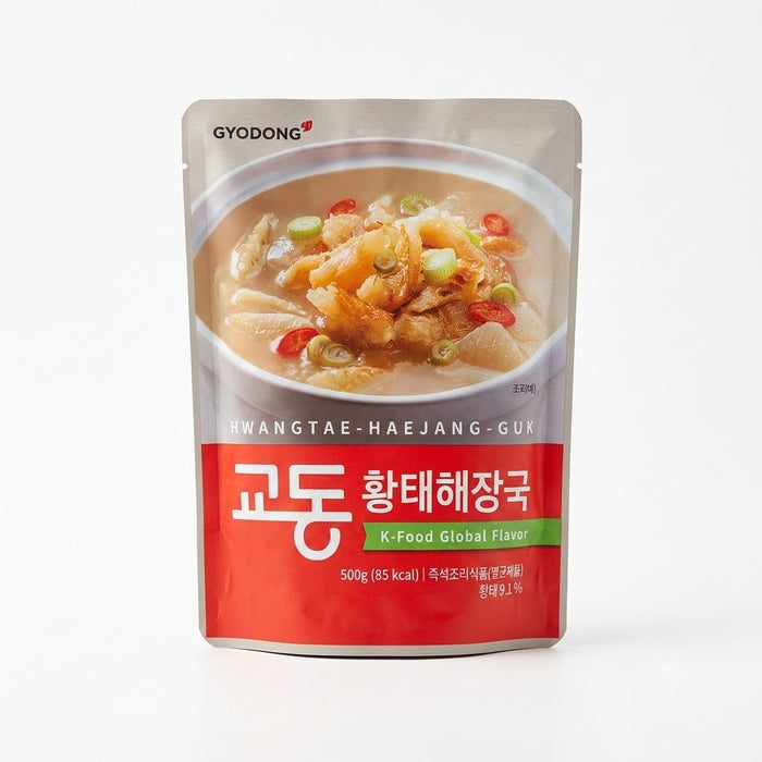GYODONG Hwangtae Haejangguk Korean Dried Pollock Hangover Soup 500g – Ready-to-Heat Traditional Korean Soup