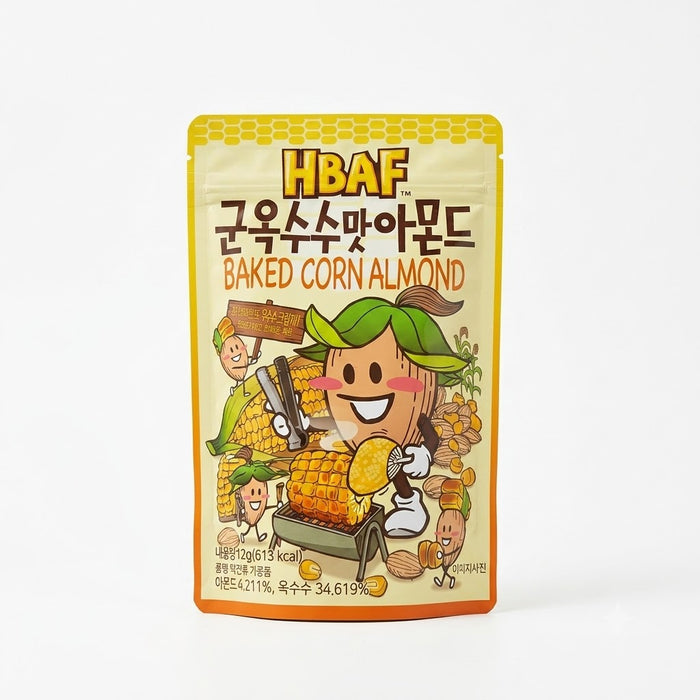 HBAF Baked Corn Almond Korean Sweet Corn Roasted Almond Snack 120g