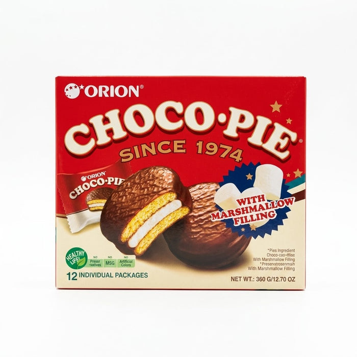 ORION Choco Pie Original Marshmallow Chocolate Cake Snack 360g (12 Individually Wrapped Cakes) – Korea’s Best-Selling Chocolate Pie