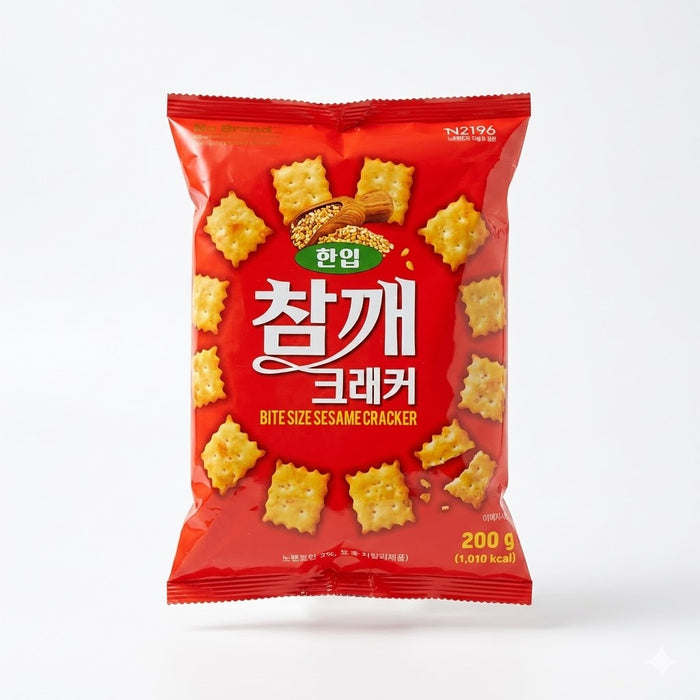 NoBrand Bite Size Sesame Crackers Korean Crispy Snack 200g – Savory Crunch Crackers