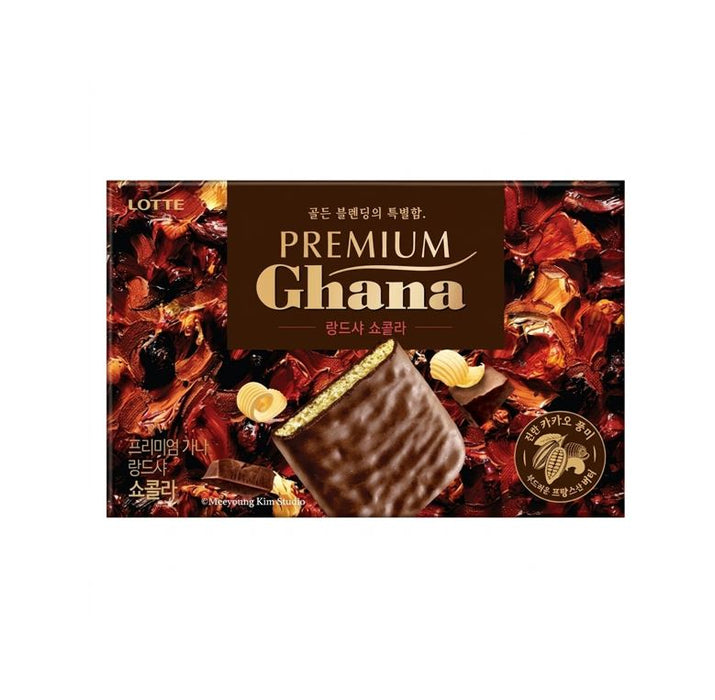 LOTTE Premium Ghana 巧克力猫舌饼干 91g (7g × 13块)