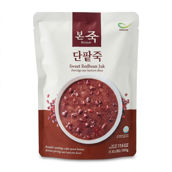 BONJUK Sweet Red Bean Porridge 500g – Korean Patjuk Ready-to-Heat Pouch