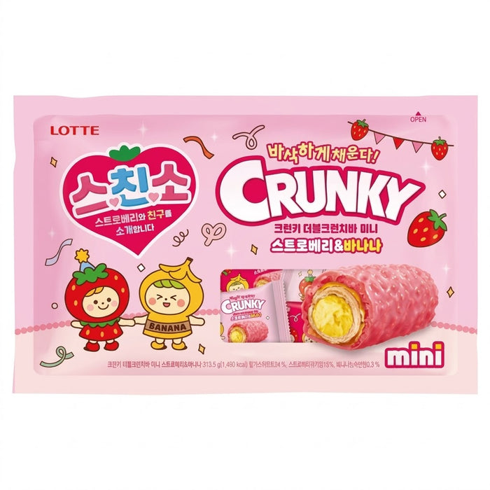 乐天 Crunky 草莓香蕉迷你巧克力脆卷 313.5g