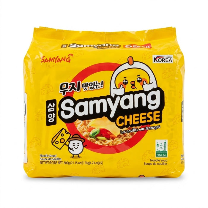 SAMYANG Cheese Ramen 120g × 5 Pack – Korean Spicy Cheese Noodle Soup