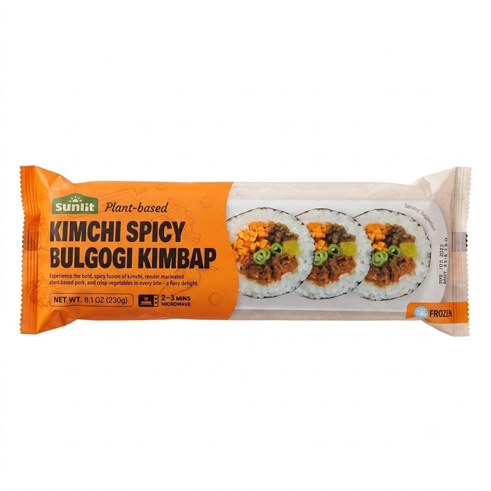 SL Frozen Kimchi Spicy Bulgogi Kimbap Korean Seaweed Rice Roll 230g – Ready-to-Heat Frozen Meal
