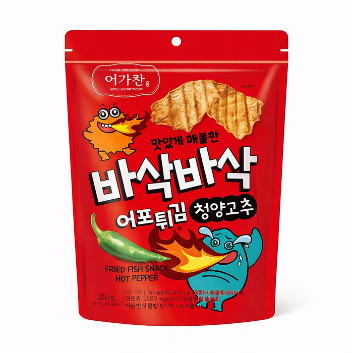 EOGACHAN Crispy Fried Fish Snack Cheongyang Chili Flavor 100g