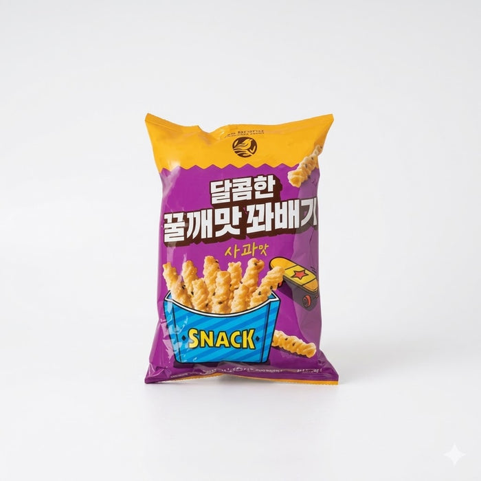 NoBrand Sweet Honey Sesame Twist Snack Apple Flavor Korean Traditional Crispy Snack 100g
