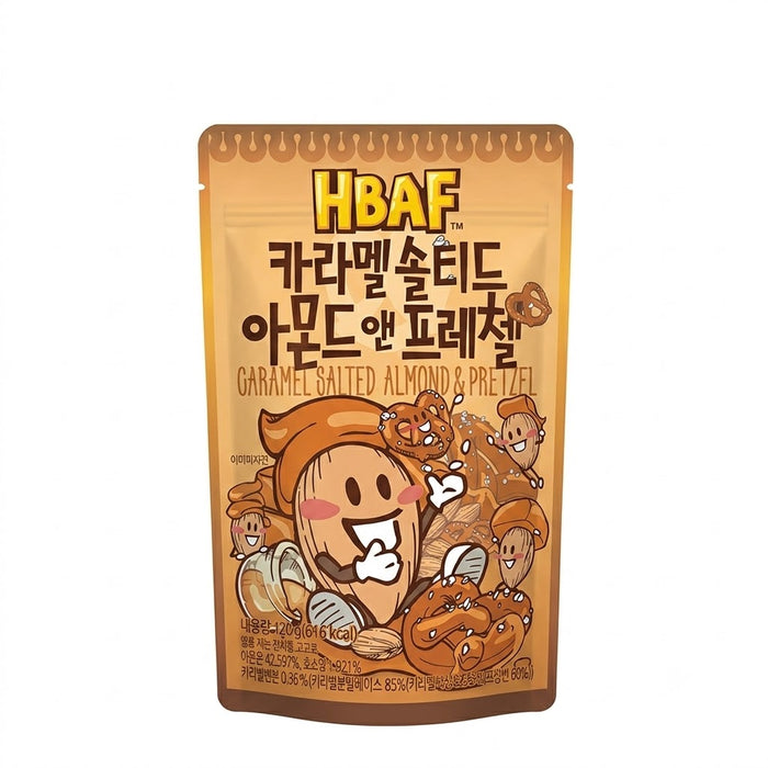 HBAF Caramel Salted Almond & Pretzel Korean Sweet Salty Crunchy Snack 120g