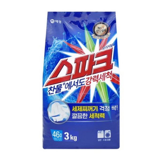 애경 스파크 오리지널 분말세제 리필 (일반·드럼겸용) 3kg