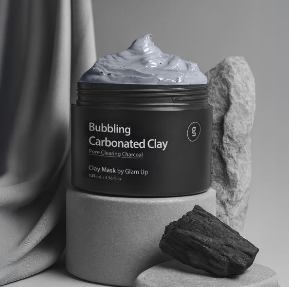 GLAM UP Clean Bubbling Carbonated Clay Mask for Face Purifying- Blackhead Remover, Peel Off, Pore Clearing, Deep Cleansing, Detoxing Bubble Clay Mask, Vegan 135ml