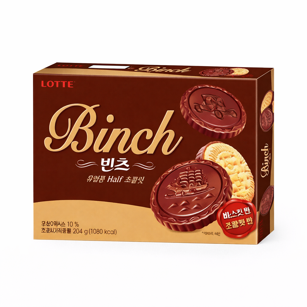 LOTTE Binch Chocolate Biscuit Korean Snack 204g — Asianfoodnz