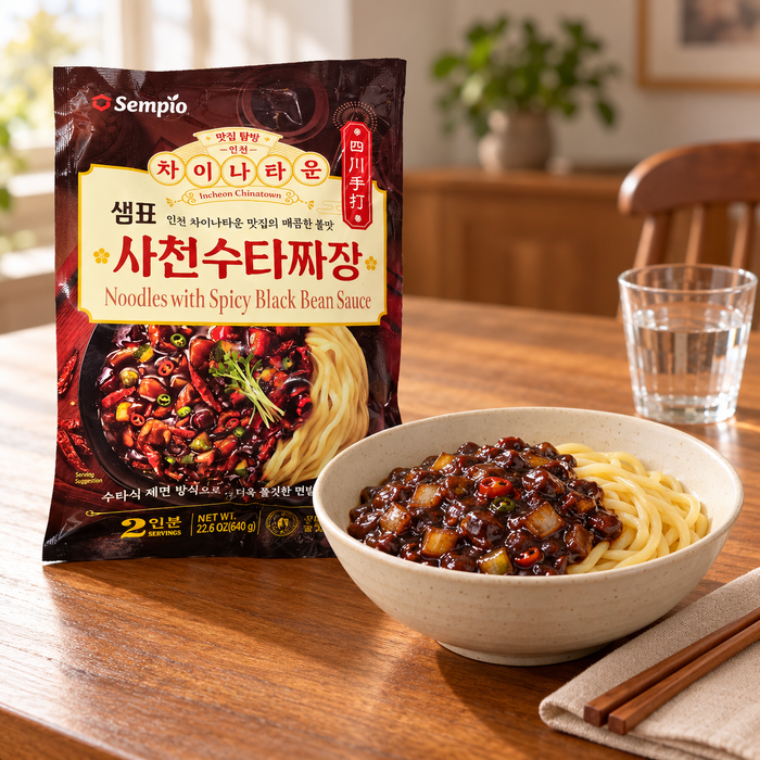 SEMPIO Chinatown Sichuan Jjajangmyeon Spicy Black Bean Noodles 2 Servings 640g