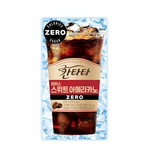 오떼 칸타타 커피 파우치 230ml (블랙/스위트 아메리카노 제로/카라멜 마키아토/헤이즐넛)