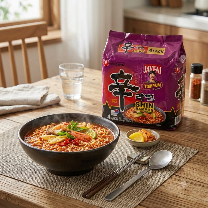 농심 신라면 JAYFAI 똠얌 국물라면 123g × 4개입