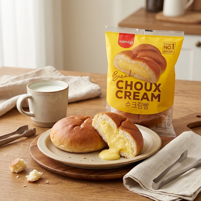 SAMLIP Frozen Choux Cream Bread – Korean Custard Cream Bun 90g