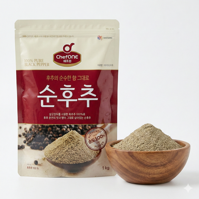 Chung Jung One ChefOne Black Pepper Powder 200g / 1kg – Pure Ground Black Pepper Seasoning