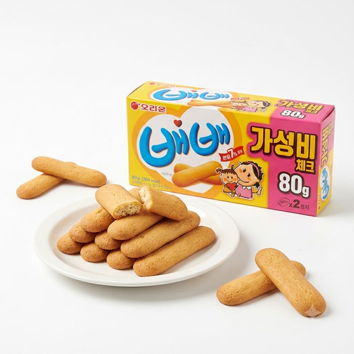 ORION Bebe Baby Biscuit 80g (40g × 2 Packs) – Mild Korean Milk Biscuit Snack
