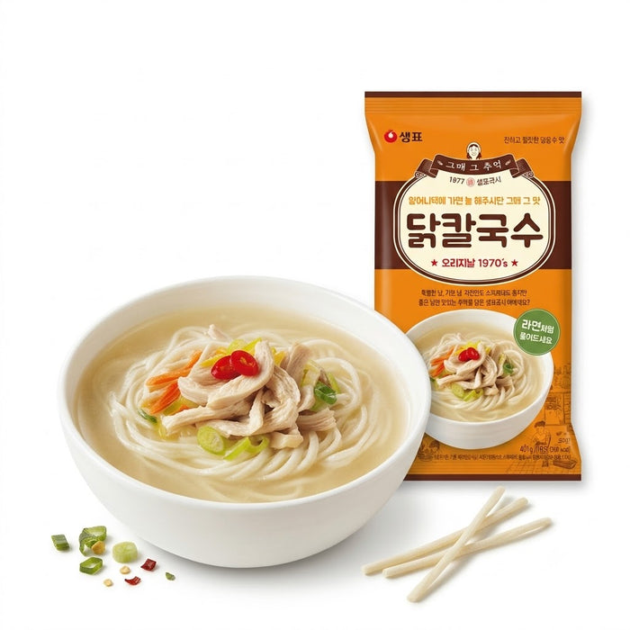 SEMPIO Dak Kalguksu Chicken Broth Korean Knife-Cut Noodles 101g – Savoury Chicken Noodle Soup