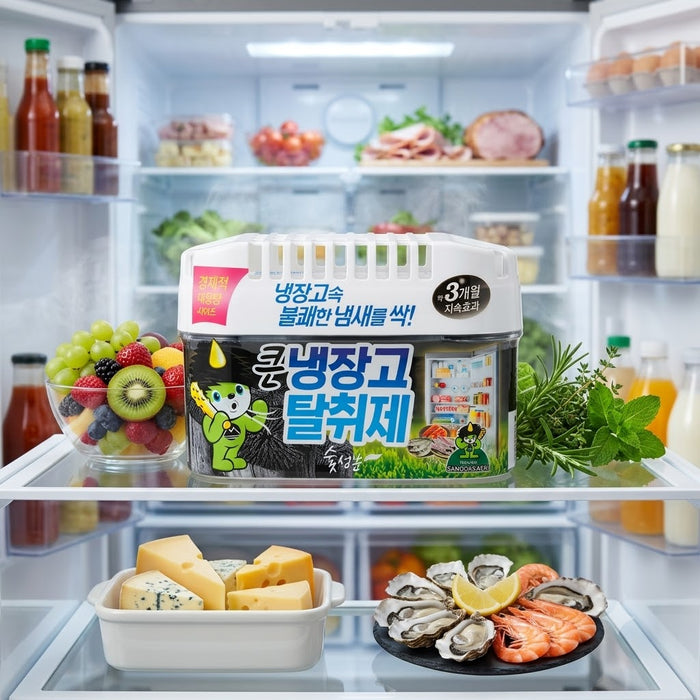 SANDOKKAEBI Large Refrigerator Deodorizer Charcoal 420g – Fridge Odour Absorber