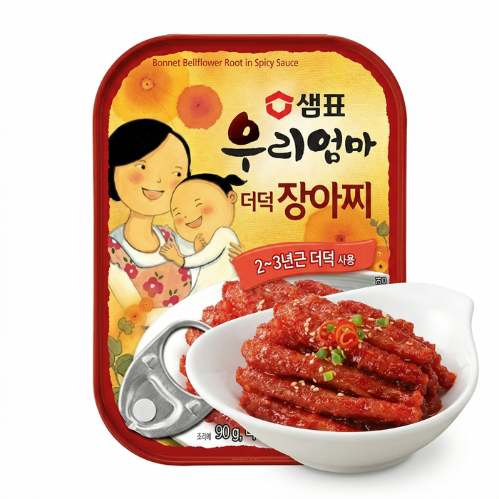 SEMPIO My Mom Spicy Deodeok Pickled Bellflower Root Korean Side Dish Can 90g