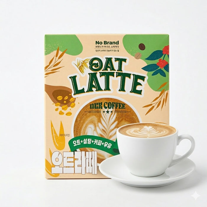 NoBrand Oat Latte Instant Coffee Mix Sticks Korean Oat Milk Latte Drink 19g × 15 (285g)