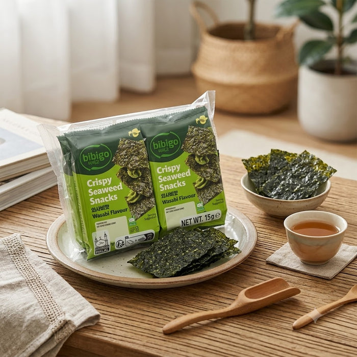 비비고 바삭한 김스낵 와사비맛 15g (5g × 3팩)