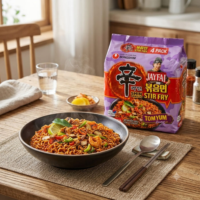 농심 신라면 JAYFAI 똠얌맛 볶음면 130g × 4개입