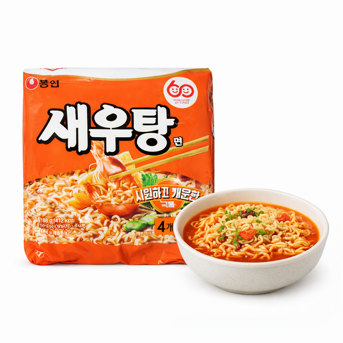 농심 새우탕면 멀티 122g × 4개