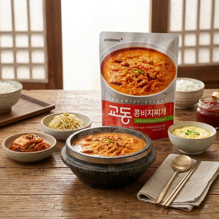 GYODONG Kongbiji Jjigae Korean Soybean Pulp Stew with Pork & Kimchi 500g – Ready-to-Heat Meal