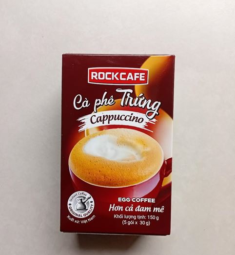 Rockcafe Cappuccino 150g (30g*5) Coconut/Salt/Egg – Vietnamese Coffee