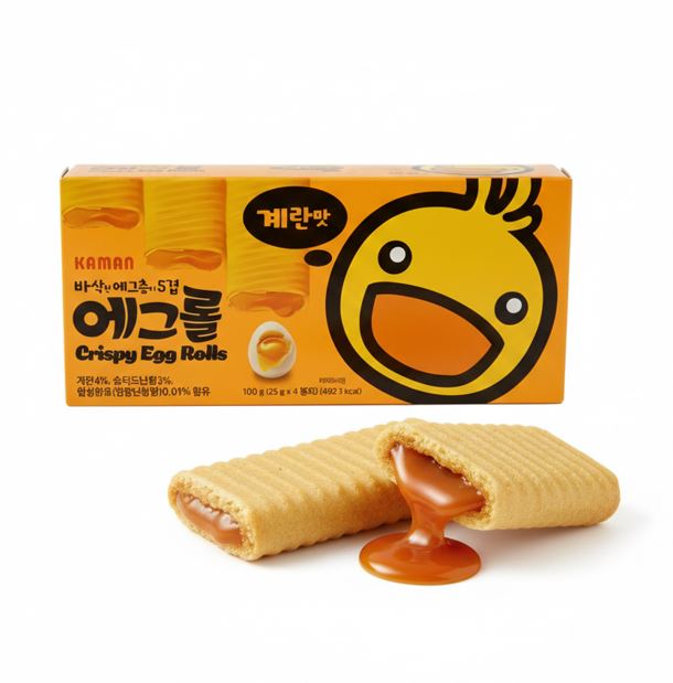 HANMARU Crispy Egg Rolls Original Egg Flavor 240g – Korean Rolled Wafer Snack