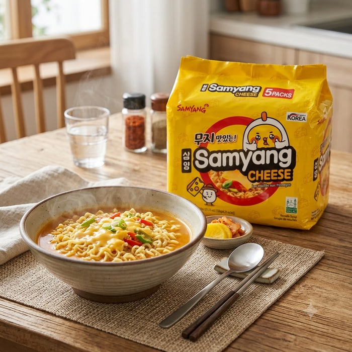 SAMYANG Cheese Ramen 120g × 5 Pack – Korean Spicy Cheese Noodle Soup