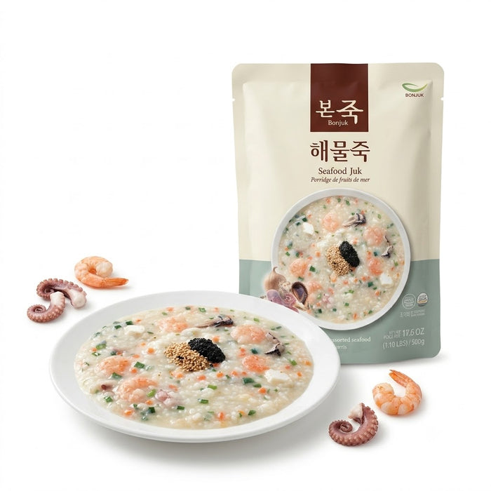 BONJUK Seafood Juk Korean Rice Porridge 500g – Ready-to-Heat Seafood Porridge Pouch
