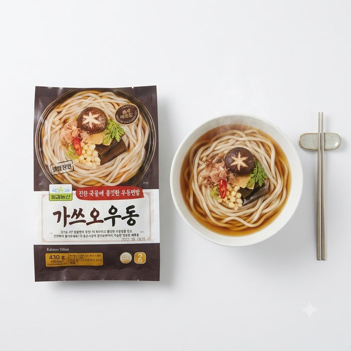 CHILKAB Katsuo Udon 430g (2 Servings) – Japanese Style Udon Noodle Soup with Bonito Broth