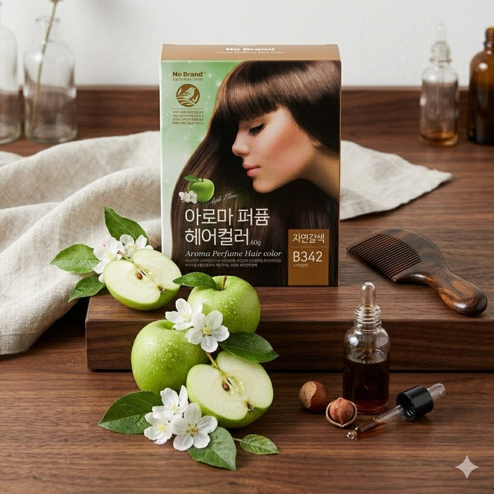 NoBrand Aroma Perfume Hair Color Natural Brown 60g – Fragrant Cream Hair Dye with Smooth Finish