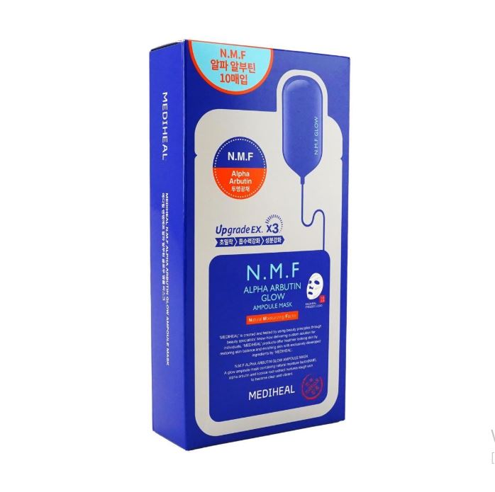 메디힐 알파 아부틴 글로우 앰플 마스크 10매 - 브라이트닝 &amp; 수분 케어