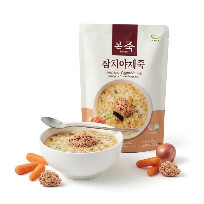 BONJUK Tuna & Vegetable Korean Rice Porridge 500g – Ready-to-Heat Chamchi Yachae Juk