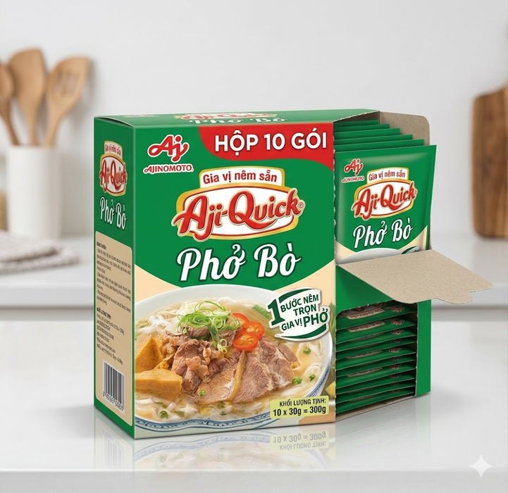 아지노모토 아지퀵 포보 시즈닝 믹스 57g / 10Packs – 베트남식 소고기 포 수프 베이스