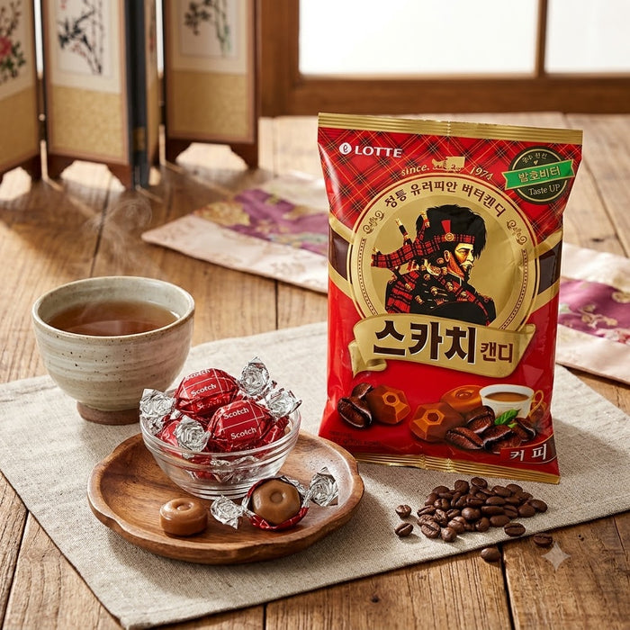 LOTTE Butter Scotch Coffee Candy – Coffee-Flavoured Sweets 157g