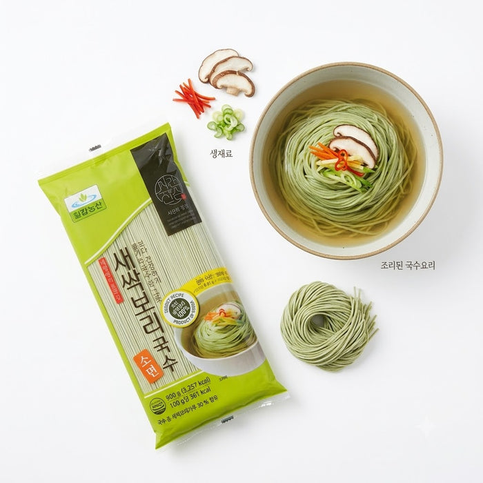 CHILKAB Sprouted Barley Somyeon Korean Noodles 900g – Sun-Dried Wheat & Sprouted Barley Thin Noodles for Soup & Bibim Noodles