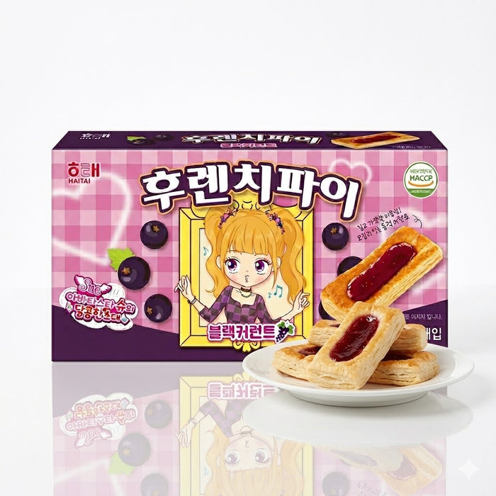 HAITAI French Pie Blackcurrant Puff Pastry Cookies Korean Biscuit Snack 192g