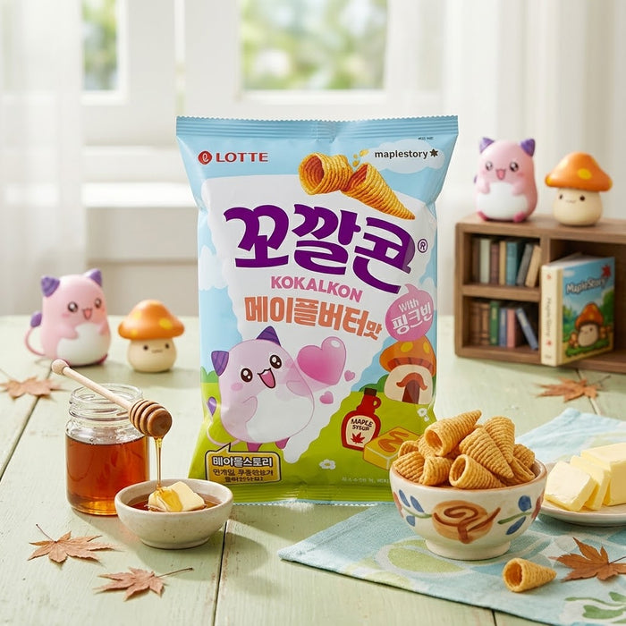 LOTTE KOKKALKON Maple Butter Flavor 67g – Sweet & Savoury Korean Corn Snack