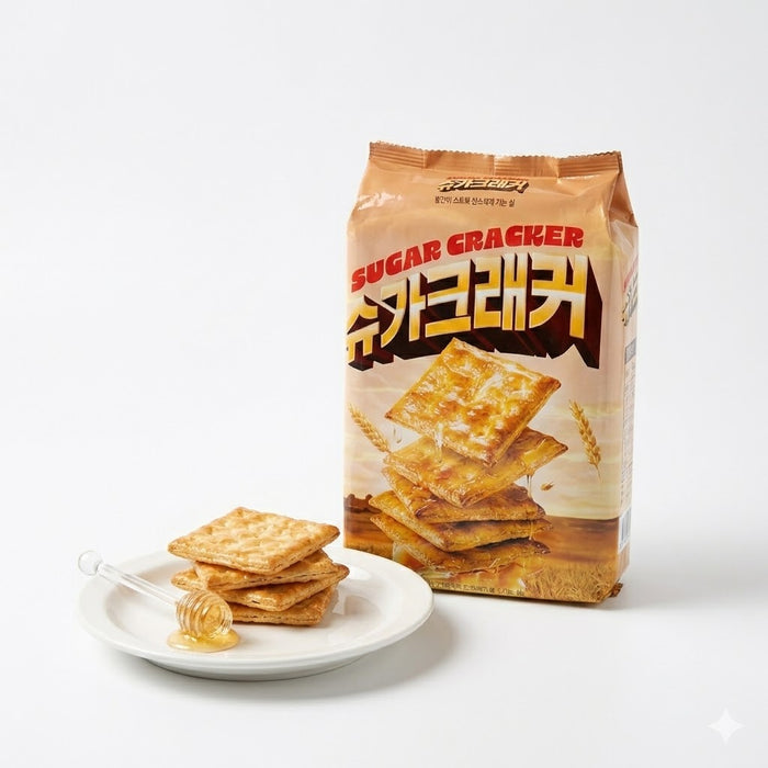 NoBrand Sugar Cracker Sweet Crispy Wheat Crackers Korean Biscuit Snack 280g