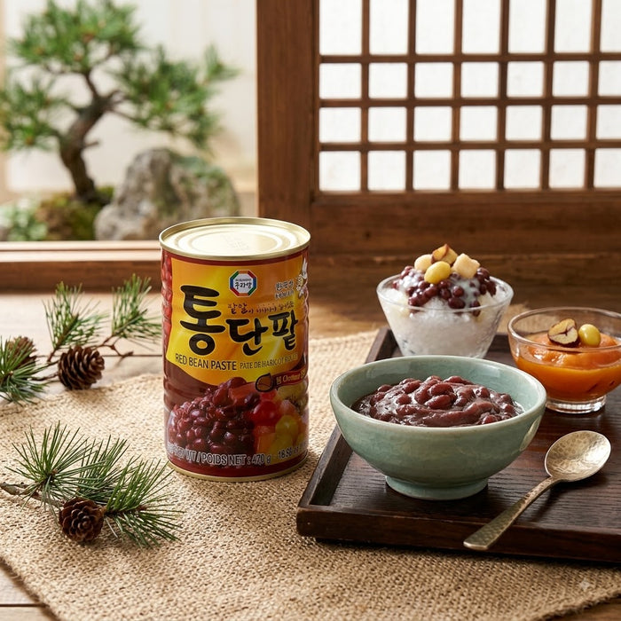 SURASANG Whole Red Bean Paste with Chestnuts 470g – Korean Sweet Red Bean for Bingsu & Desserts