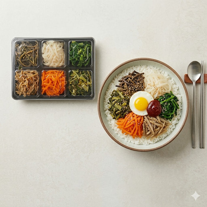 Jeonju Bibimbap Mountain Vegetable Namul Set Frozen Korean Bibimbap Toppings 300g